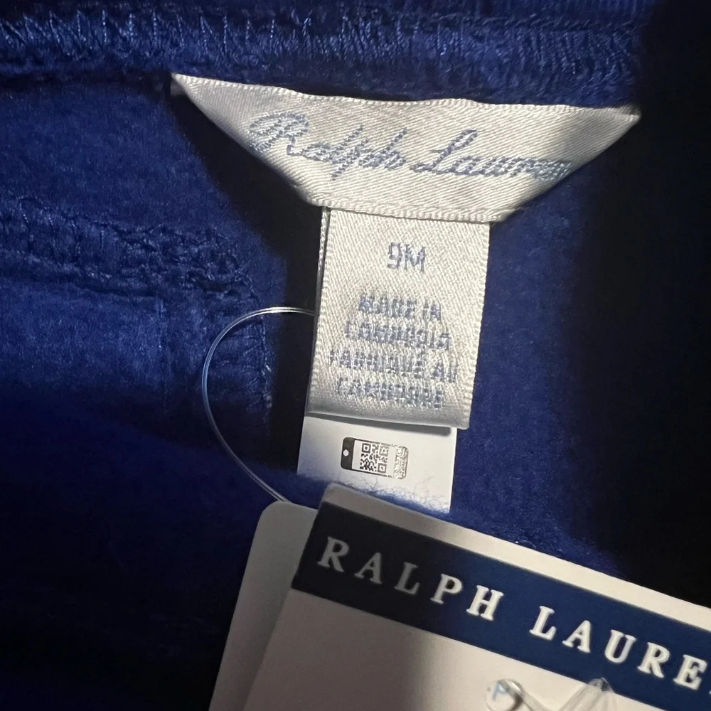 Ralph Lauren Polo Baby Boy Royal Blue Athletic Joggers Size 9 Months